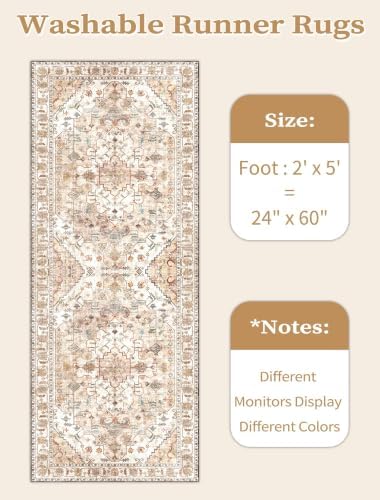 SERISSA 2x5 Washable Non Slip Boho Runner Rug - Image 6