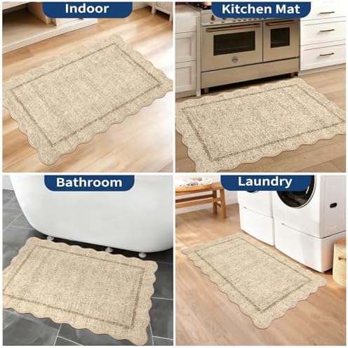 GarveeHome Scalloped Door Mat 2x3 Rugs - Image 3