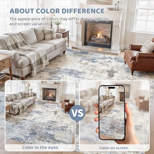 UERMEI 9x12 Area Rug Living Room Rugs - Image 5