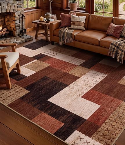 YIHOUSE Modern Geometric Patchwork Rugs by YIHOUSE