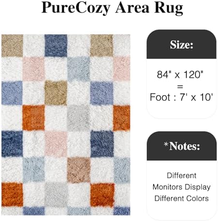 PureCozy Checkered Area Rug 7x10 - Image 3