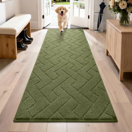 PURRUGS Hallway Runner Rug, Sage Green by PURRUGS