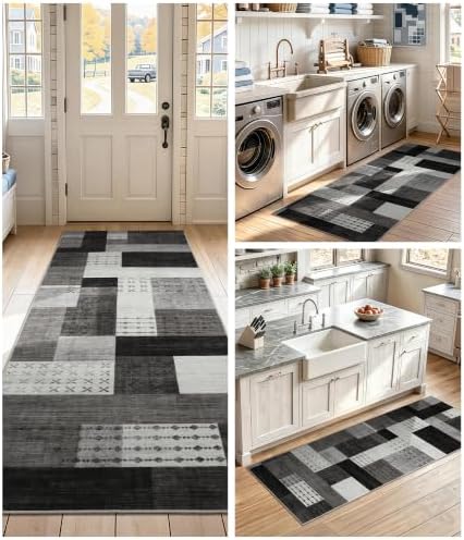 YIHOUSE 2x6 Kitchen Runner Rug Non Slip Washable, 6ft Patchwork Rug Runners - Image 3