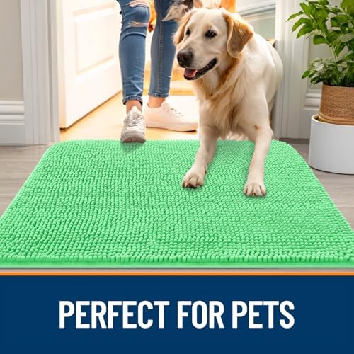OLANLY Dog Door Mat for Muddy Paws 30x20, Super Absorbent Chenille Mud Mat - Image 6