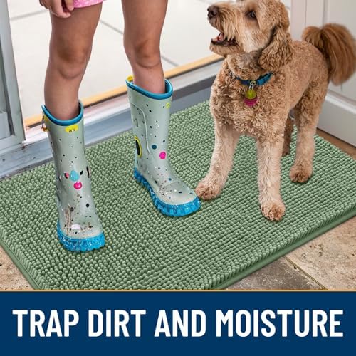 Smiry Dog Door Mat for Muddy Paws 30x20, Absorbs Moisture and Dirt Doormat - Image 3