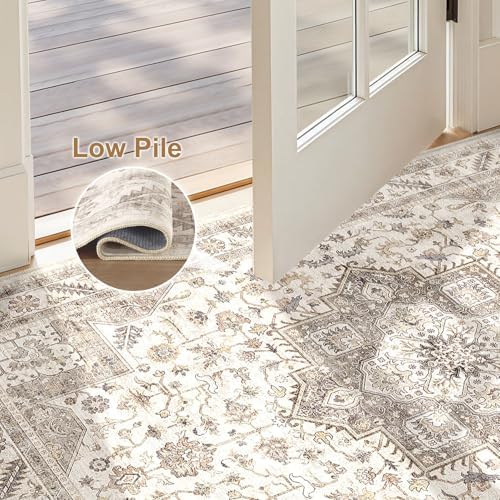 cotiled 3x5 Area Rug for Living Room, Traditional, Light Brown - Image 4