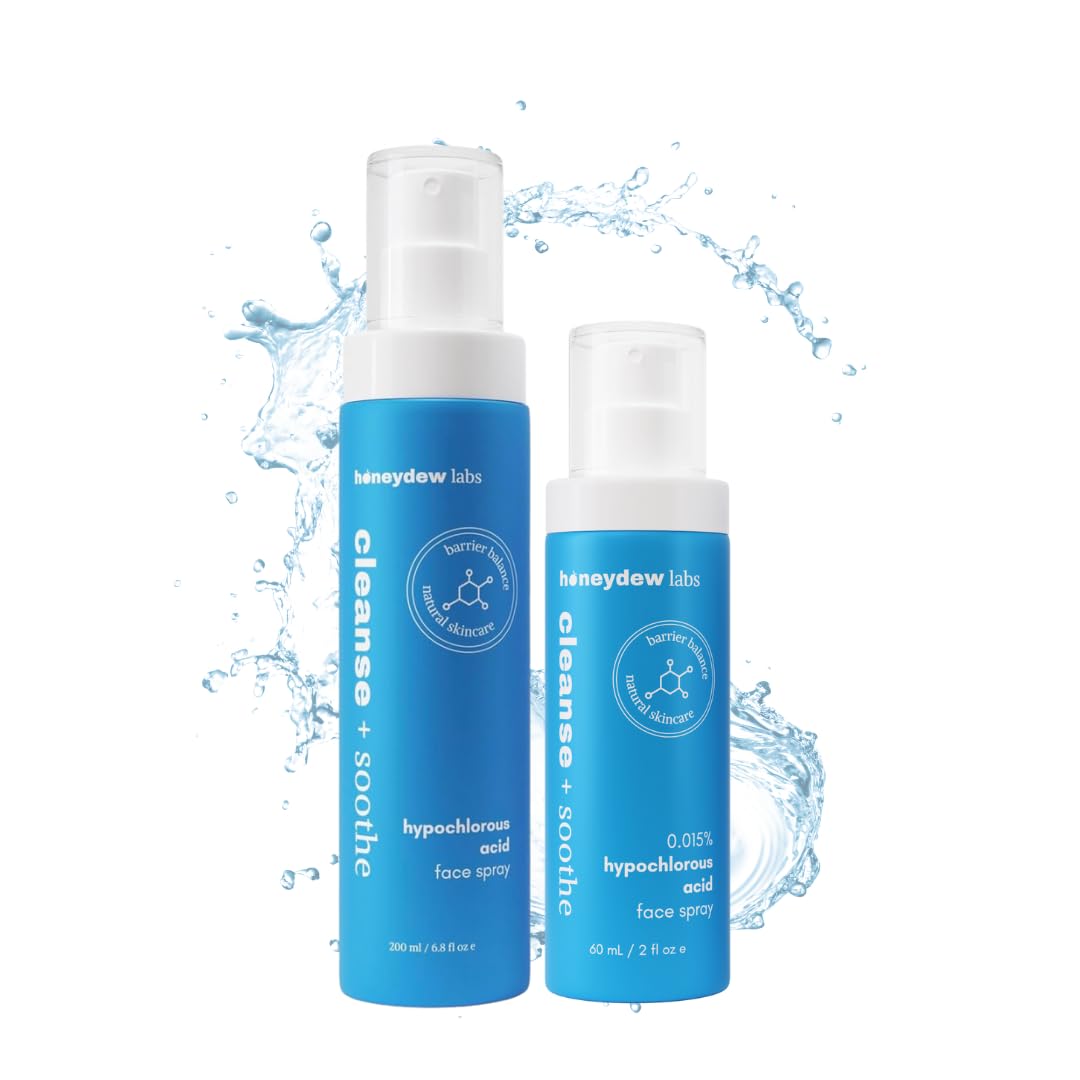Hypochlorous Acid Spray – HOCl Face & Body Mist for Acne, Eczema & Irritation – Multi-Purpose Skin Repair – Eyelid Cleanser, Post-Workout/Procedure, Scalp & Sensitive Skin (2 oz+6.8 oz)