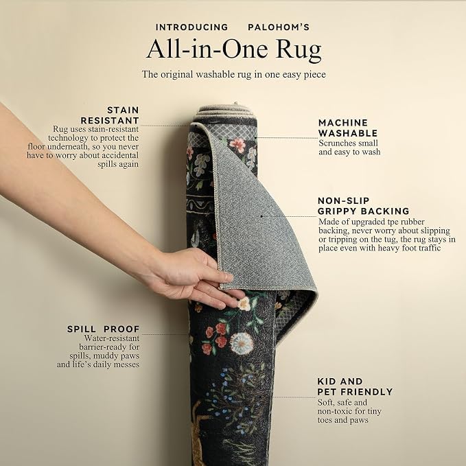 Machine Washable Kitchen Runner Rugs: 2'6"x8' Hallway Runner Stain Resistant - Image 4