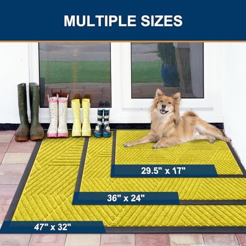 Smiry Front Door Mat Outside Entrance, Low Profile Rubber Doormat - Image 2