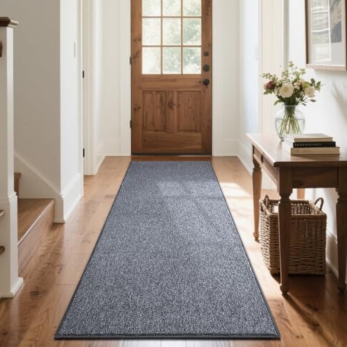 2x6 Grey Blue/White Runner Rug Non-Slip Washable - Image 5