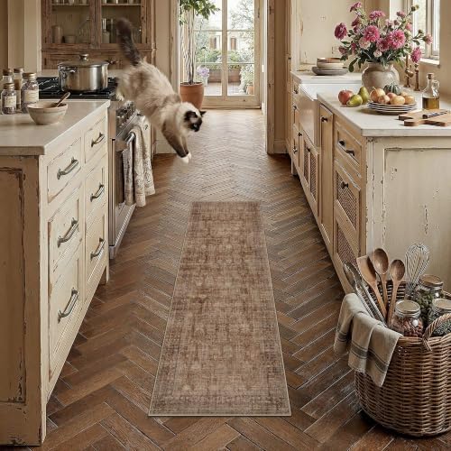 HUGEAR Brick Red 2x6 Neutral Runner Rugs by HUGEAR