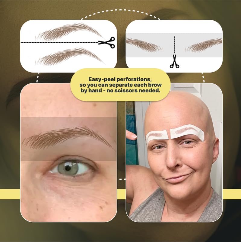 30 Pairs Medium Brown Temporary Eyebrow Tattoos, Waterproof and Smudge-Proof Medium Sassy Swerve Style Realistic Eyebrow Stickers for Women, Easy to Apply, Won't Work on Existing Brows