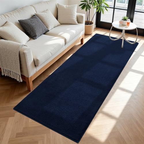 Vasofe Navy Hallway Runner Rug, 2x6 Non Slip Runners, Washable Bedroom Rug - Image 5