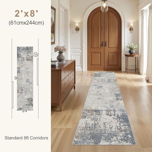 UERMEI 2x8 Washable Runner Rug for Hallway, Non Slip Low Pile Kitchen Carpet - Image 6