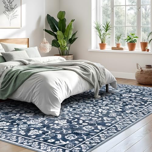 Vintage 5x7 Rugs Washable Living Room Area Rug Non Slip - Image 2