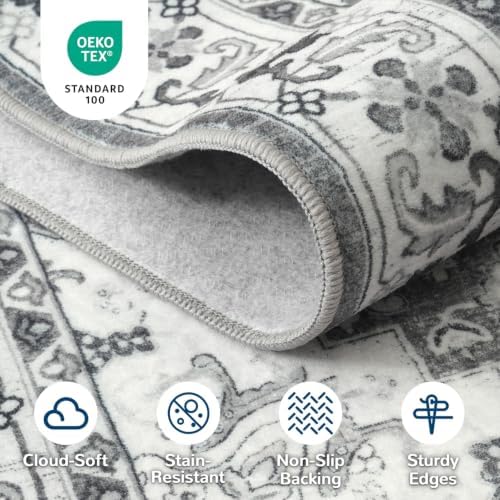 Lessymo Washable Area Rugs 6x9, Boho Soft Carpets - Image 3
