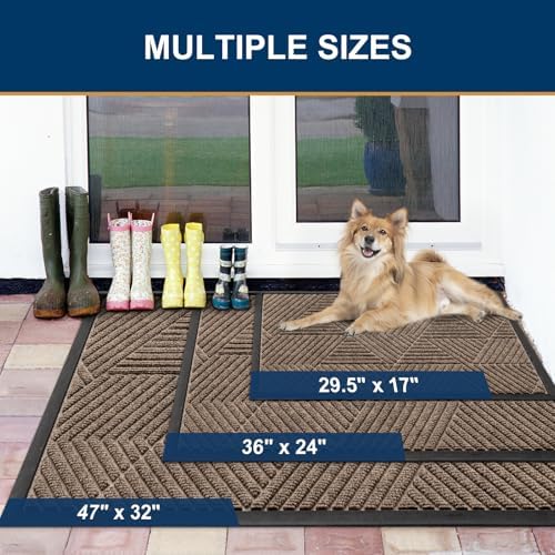 Smiry Front Door Mat Outside Entrance, Low Profile Rubber Doormat - Image 2