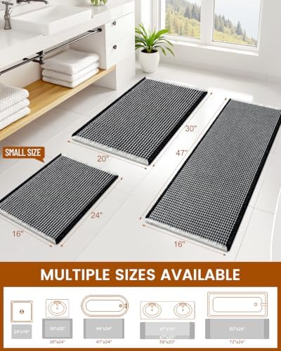 Smiry Waffle Bath Mat 36X24, Soft Absorbent Bathroom Rugs - Image 2