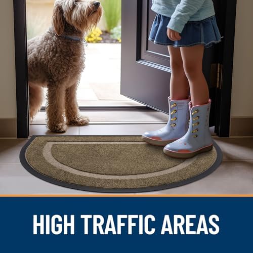 OLANLY Half Circle Front Door Mat Outside 35x23 All-Season Rubber Doormat - Image 7