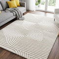 Washable Beige Solid Color 5x7 Area Rugs by Recmalk%C2%B7TheRugPlace