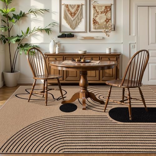 Tangsoo Easy Jute 4x6 Outdoor Rugs, Washable Non-Slip Indoor Living Room Rug - Image 2