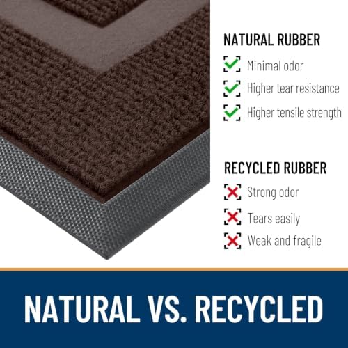 OLANLY Half Circle Front Door Mat Outside 59x23 All-Season Rubber Doormat - Image 4