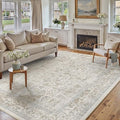 PureCozy Taupe Area Rug 5x8 Vintage Floral by PureCozy