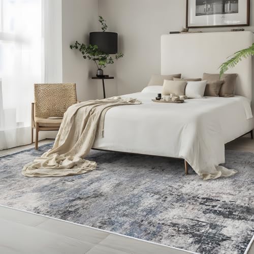 Washable Abstract Rug 5x7: Non Slip Soft Area Rug - Image 2