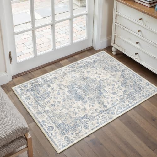 2x3 Blue Neutral Area Rug - Image 3