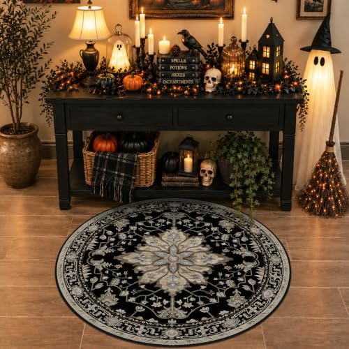 RELEANY Washable Area Rug, Round 6ft by RELEANY