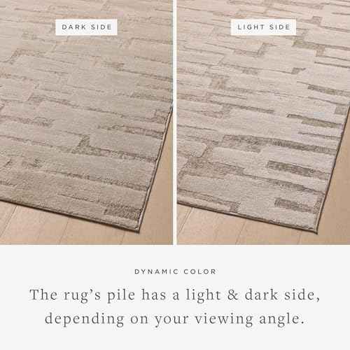 Loloi Amber Lewis Monty Collection MOT-04 Taupe/Beige 5'-3" x 7'-6", .50" Pile - Image 4