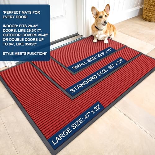 OLANLY 2-Pack Front Door Mats 59x23, Waterproof Heavy-Duty Doormats - Image 2