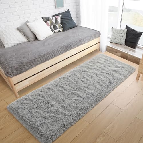 Tepook Grey Soft Runner Rugs for Bedroom 2x6 ft - Image 2