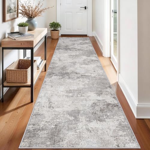 Washable 3x12 Hallway Runner Rug: Washable Non Slip Carpet Grey by BYYVOORugsforYourHome