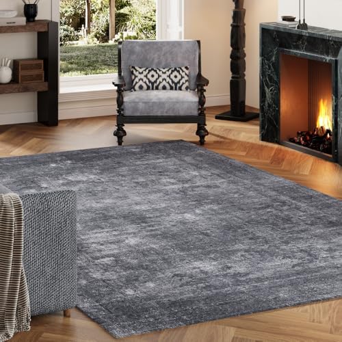 4x6 Light Grey Washable Area Rug by Unknown