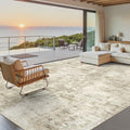 Soalmost 9x12 Area Rugs for Living Room Washable Rug Abstract Beige/Gray by Soalmost