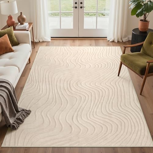 GENIMO Beige Rug 5x7 Washable Area Rugs by GENIMO