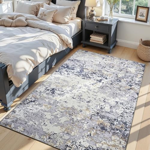 Toneed 4x6 Washable Non Slip Abstract Area Rugs - Image 2