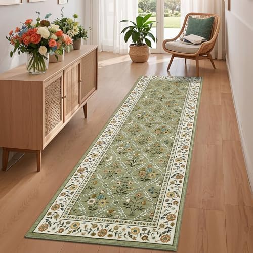 GarveeHome Washable Kitchen Runner 2x6 Non-Slip Floral Carpet Runner - Image 2