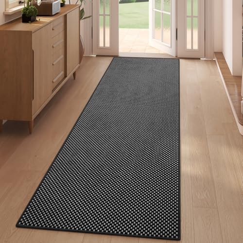 YDKGL Kitchen Runner Rug Mat Non Slip Hallway Runner Washable Black 2x6 ft - Image 3