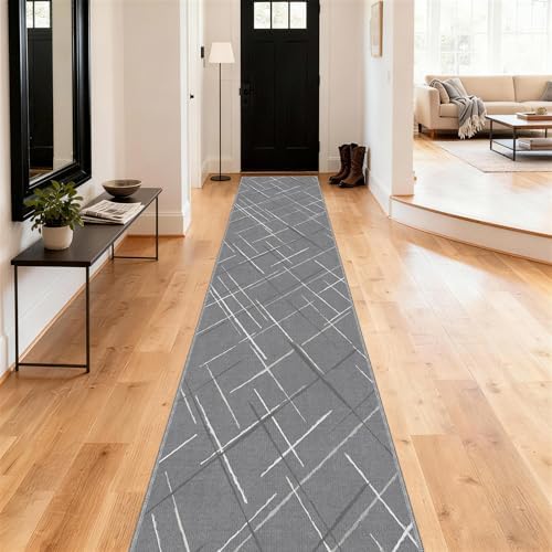 Modern Stripe 2.6x12 Long Hallway Runner Rug Non Slip - Image 3