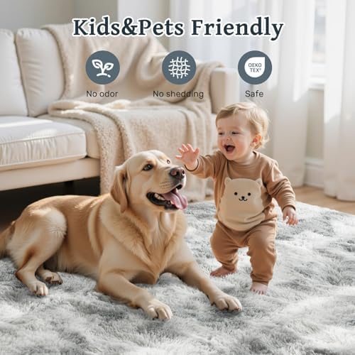 7x10 Area Rugs for Living Room, Large Fluffy Shag Bedroom Rugs Non-Slip - Image 5