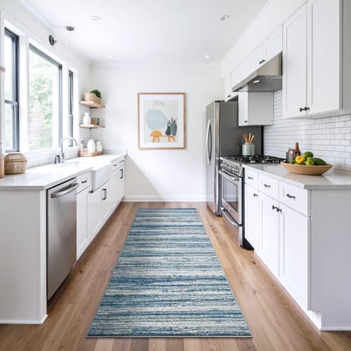 Chicrug 3x8 Blue Washable Runner Rug - Image 3