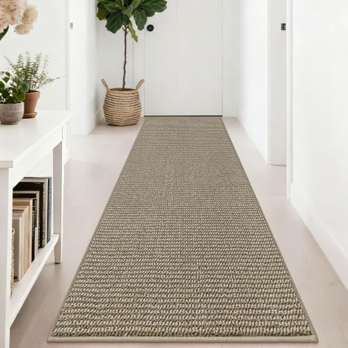 BEQHAUSE Hallway Runner Rugs 2.6x8, Hallway Rug Washable, Light Beige by BEQHAUSE