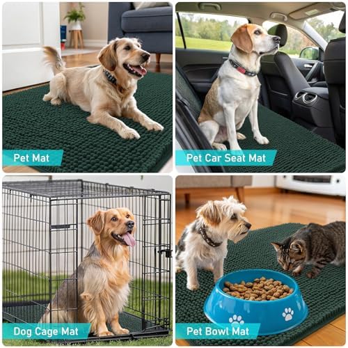 OLANLY Dog Door Mat for Muddy Paws 54x32, Super Absorbent Chenille Mud Mat - Image 7