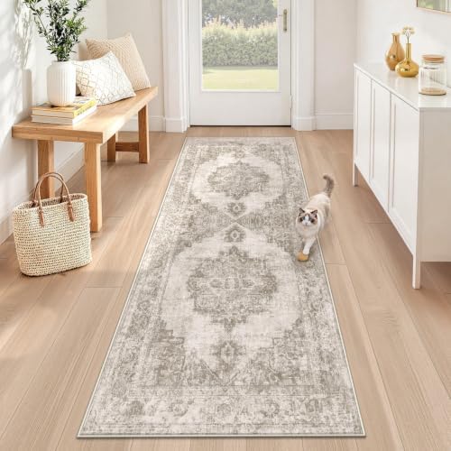 Runner Rug 2x6 Washable Rugs: Vintage Hallway Kitchen Runner Non Slip Low Pile by AOYAOMI