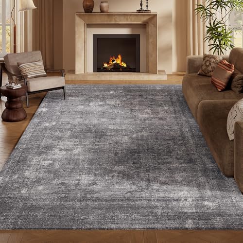 6x9 Light Grey Washable Area Rug by Unknown