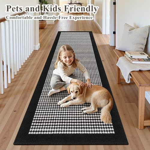 Ileading Hallway Runner Rug 2.6x10 ft, Washable Indoor Black Entryway Carpet - Image 2