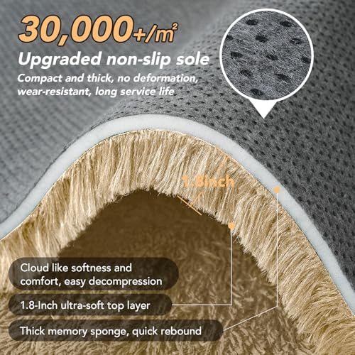 Topmaxcs 10x12 Beige Shag Area Rug - Image 6
