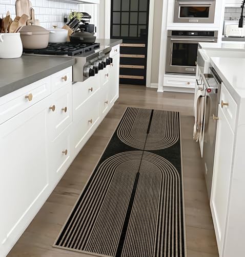 Rugalia Easy Jute Rainbow Runner Rug, 2x6 Black Washable Rugs Runner - Image 5
